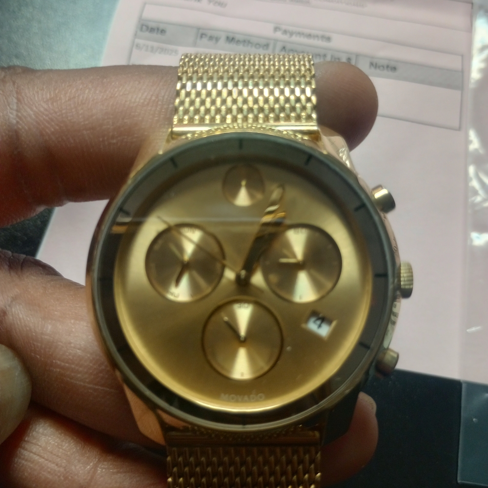Movado Bold Gold Chronograph Watch